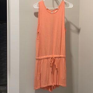 Peach Lou and Grey Romper